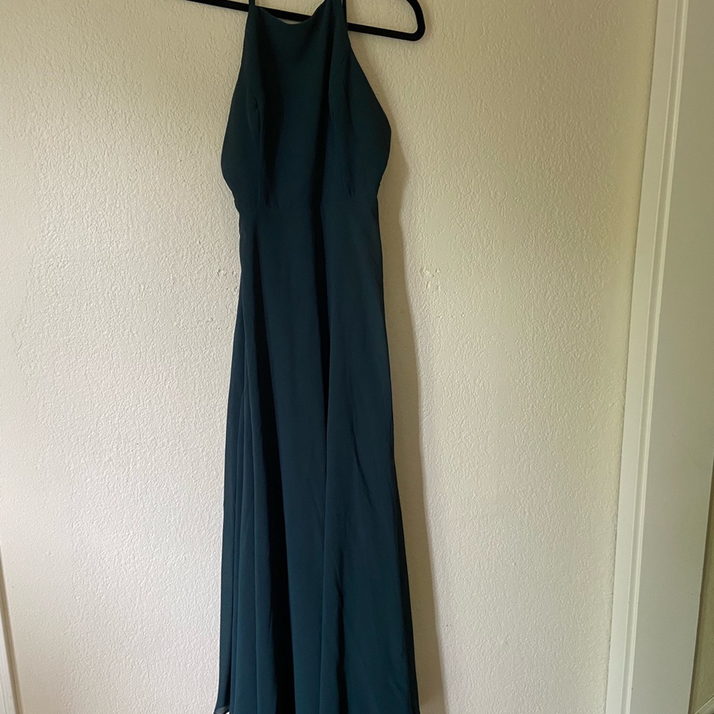 Lulu's Green Halter Maxi Gown for Weddings